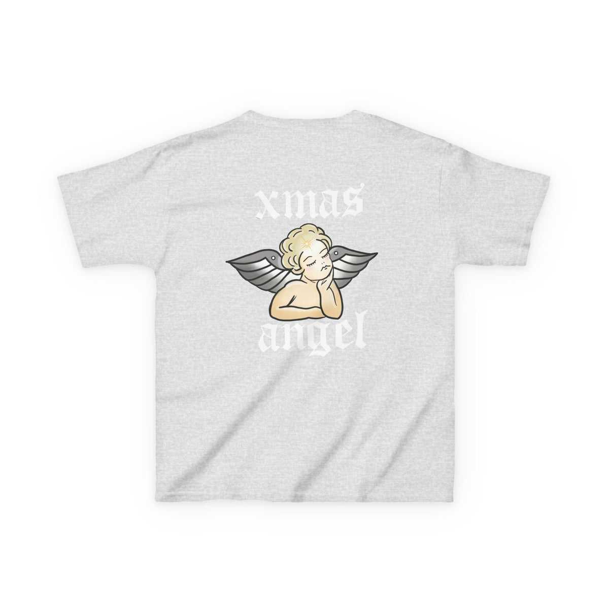 Kids T‑Shirt — 'Xmas Angel' Cute Cherub Graphic Holiday Tee