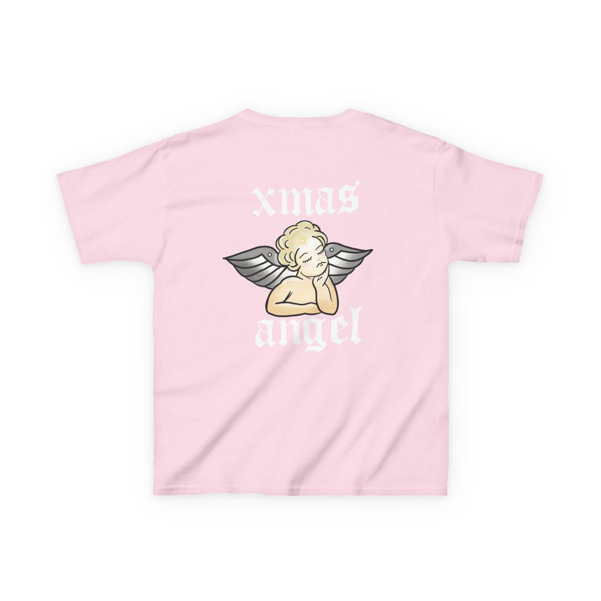 Kids T‑Shirt — 'Xmas Angel' Cute Cherub Graphic Holiday Tee