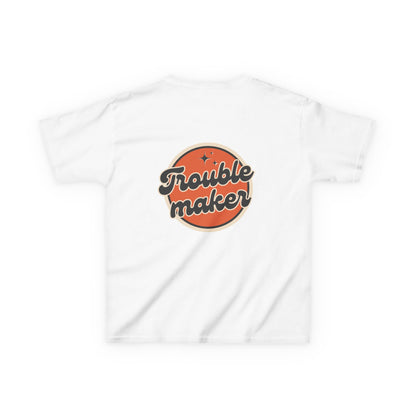 Kids Tee — Retro "Troublemaker" Graphic Shirt