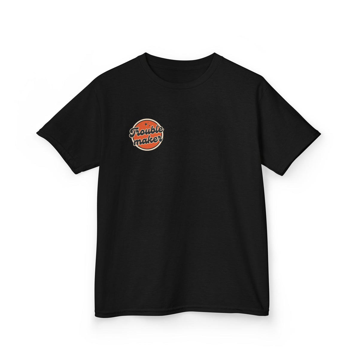Kids Tee — Retro "Troublemaker" Graphic Shirt
