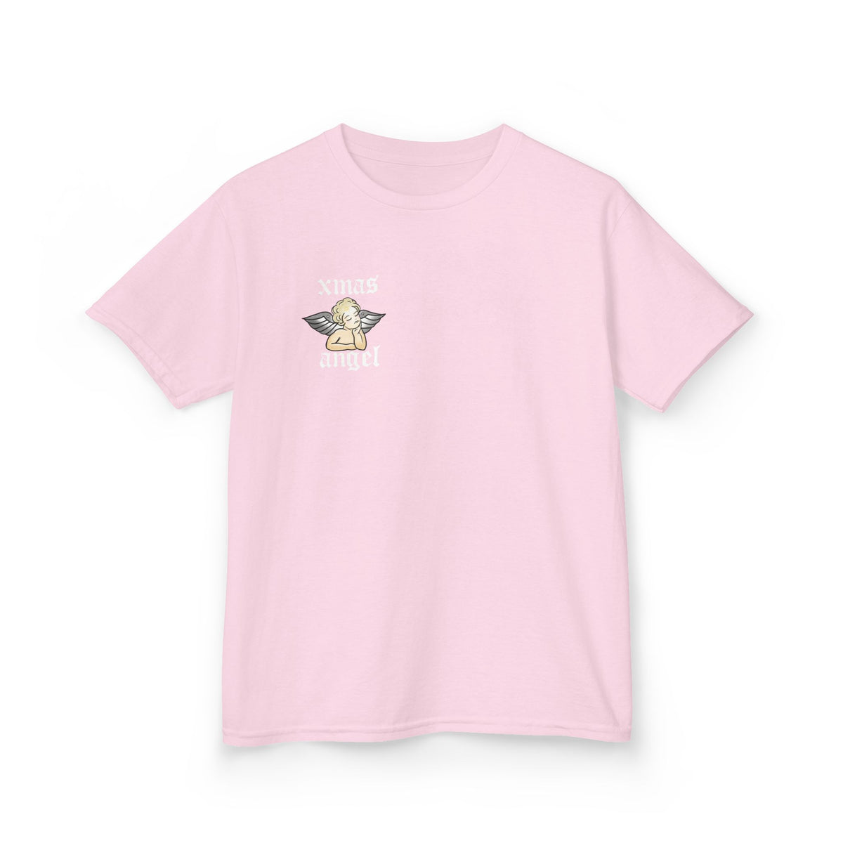 Kids T‑Shirt — 'Xmas Angel' Cute Cherub Graphic Holiday Tee