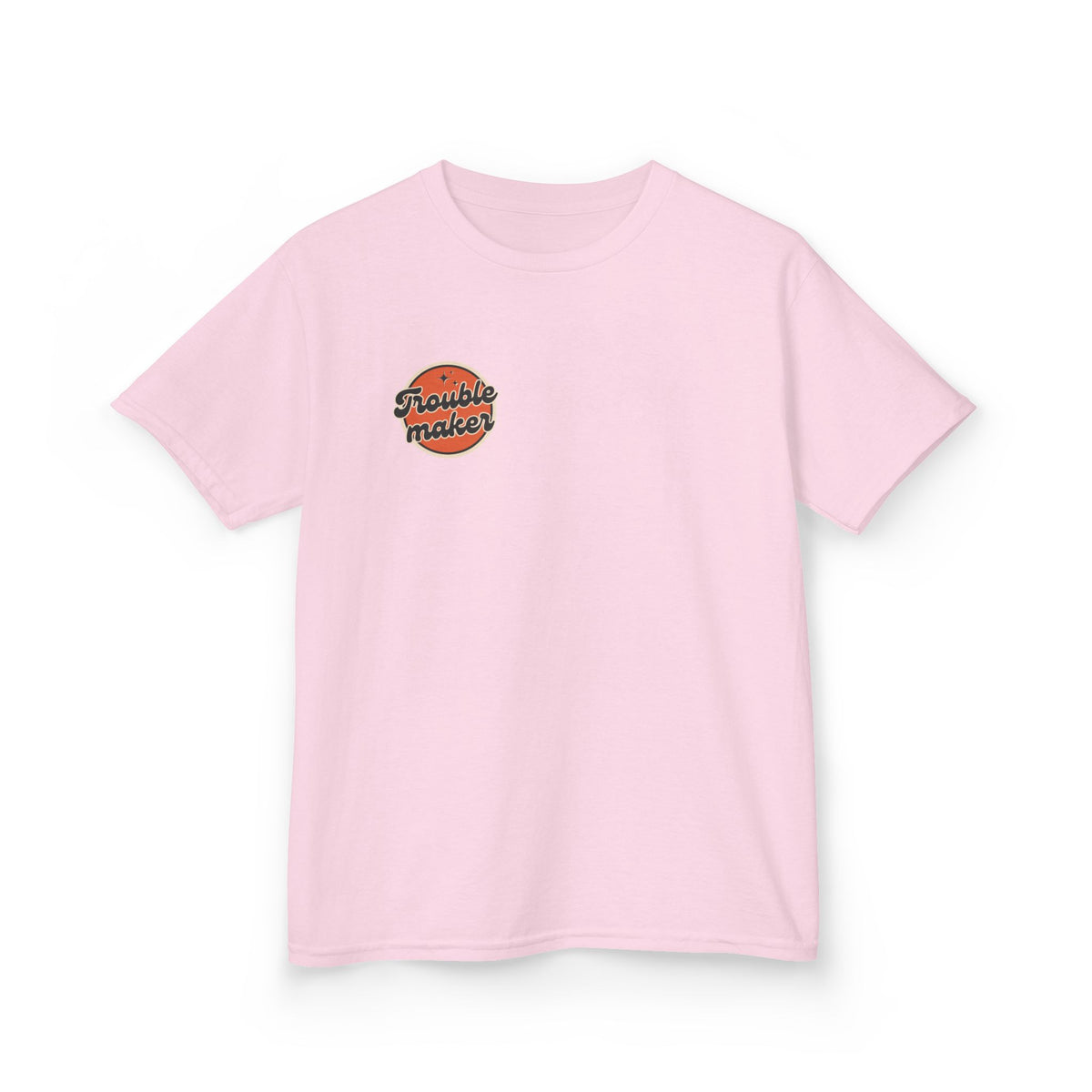 Kids Tee — Retro "Troublemaker" Graphic Shirt