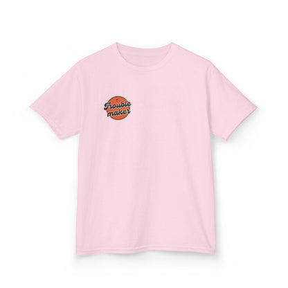 Kids Tee — Retro "Troublemaker" Graphic Shirt