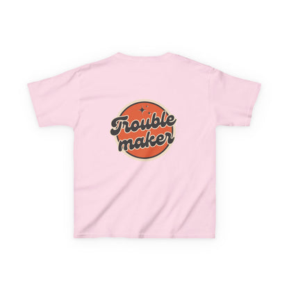Kids Tee — Retro "Troublemaker" Graphic Shirt