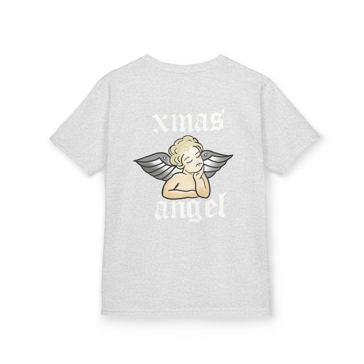 Kids T‑Shirt — 'Xmas Angel' Cute Cherub Graphic Holiday Tee