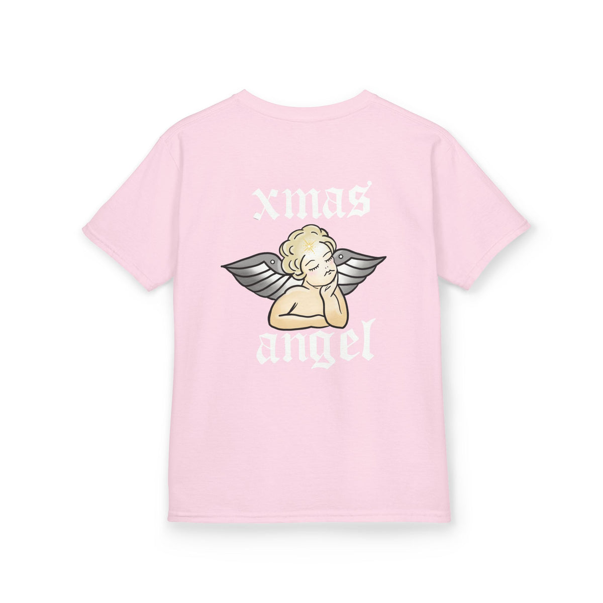 Kids T‑Shirt — 'Xmas Angel' Cute Cherub Graphic Holiday Tee