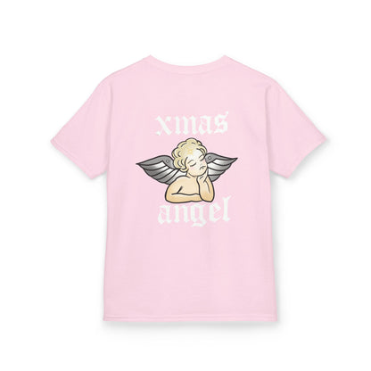 Kids T‑Shirt — 'Xmas Angel' Cute Cherub Graphic Holiday Tee