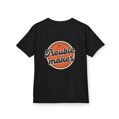 Kids Tee — Retro "Troublemaker" Graphic Shirt