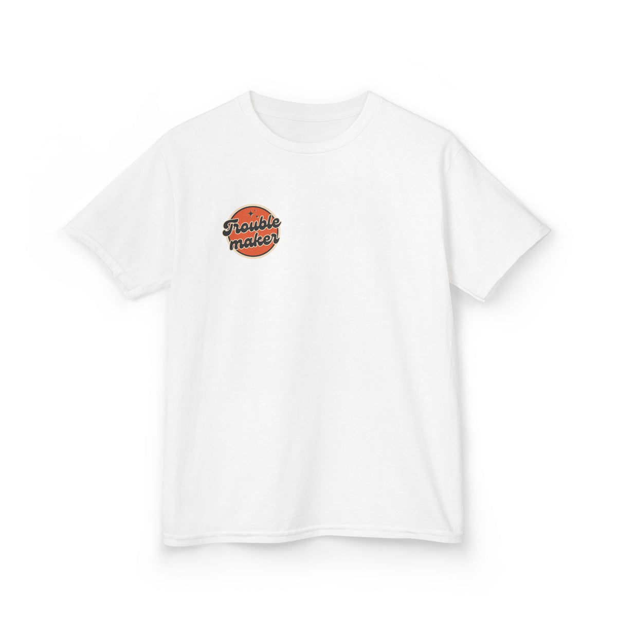 Kids Tee — Retro "Troublemaker" Graphic Shirt