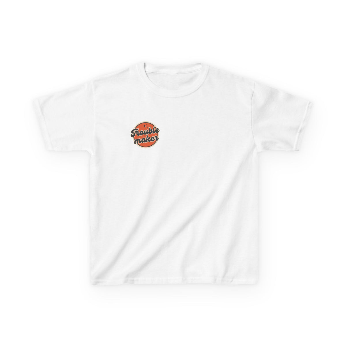 Kids Tee — Retro "Troublemaker" Graphic Shirt