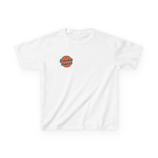 Kids Tee — Retro "Troublemaker" Graphic Shirt