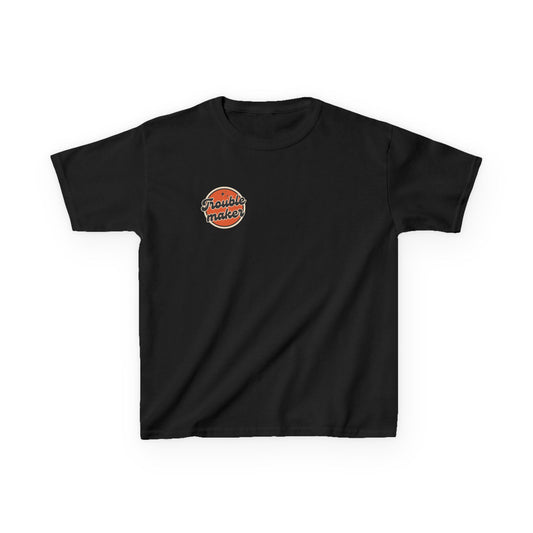 Kids Tee — Retro "Troublemaker" Graphic Shirt